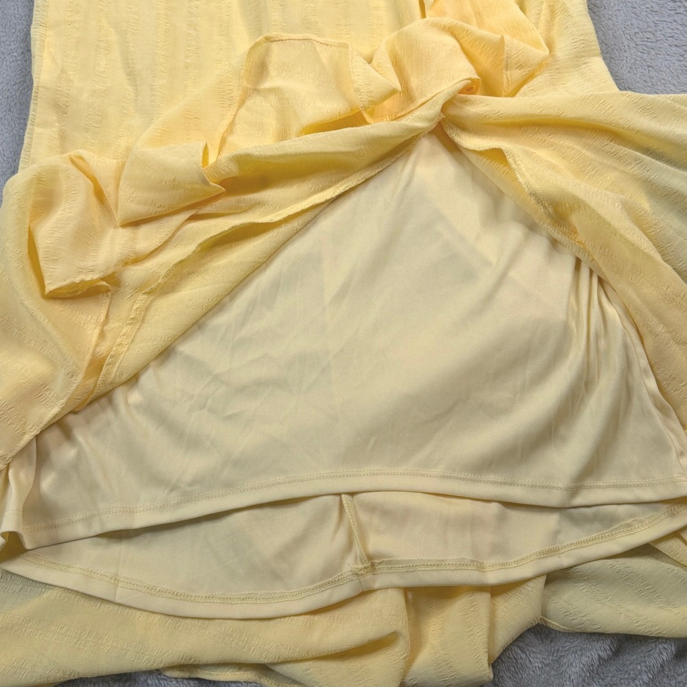 NWT Maison Tara Womens Butter Yellow Sleeveless Faux Wrap Maxi Dress Size 12 - Picture 12 of 15